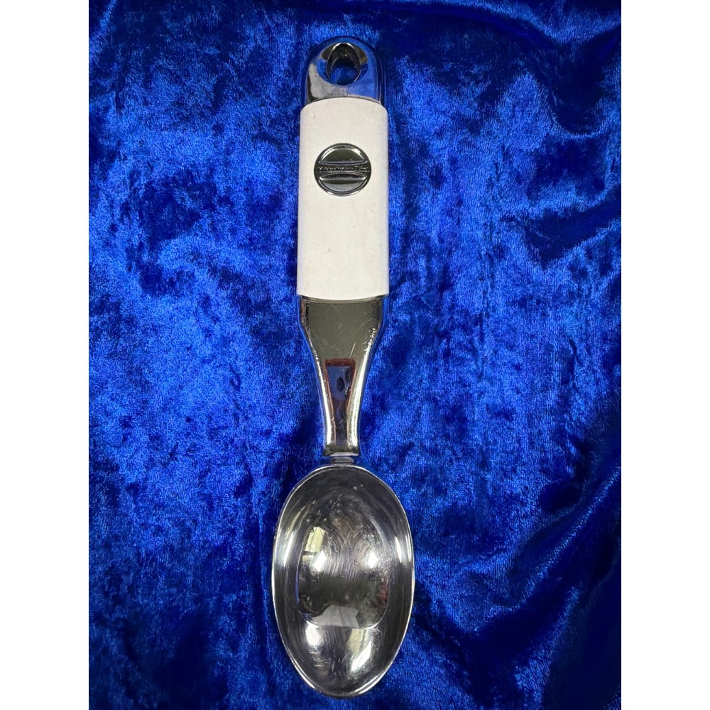 KitchenAid Ice Cream Scoop White Ergonomic Handle Zinc Alloy Head‎ 8.5 Inch Cute